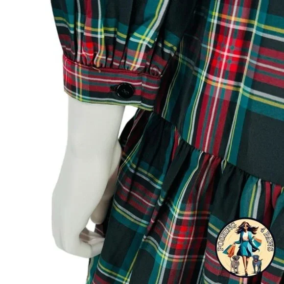 Tuckernuck Palmerston Tartan Plaid Drop Waist Long Sleeve Mini Dress Size XS - Picture 13 of 16